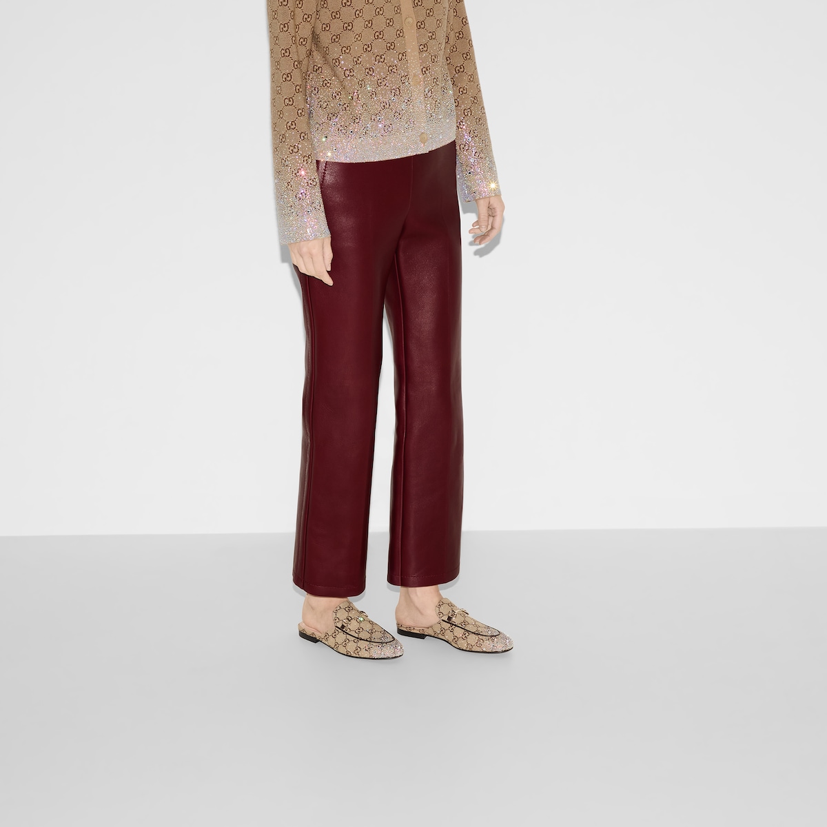 Gucci Women’s Princetown slipper with crystal Horsebit - Image 4